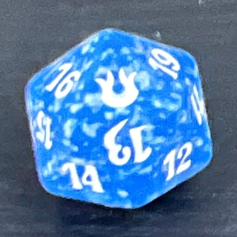 MTG Born of the Gods Spindown D20 Die Marbled Blue White 19mm Magic Life Counter
